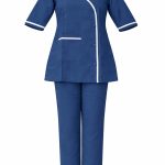 Uniform Blue with White Piping Stand Collar -FZ104