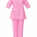 Uniform Light Pink with White Piping Stand Collar -FZ103