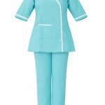 Uniform Turquoise / Light Teal with White Trim Stand Collar -FZ105