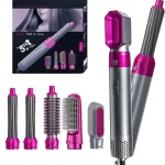 Fashion 5 In1 Hair Dryer Volumizer Brush Hot Air Hair Comb Curling And Wand Straighter