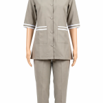 Uniform Set Light Taupe or Warm Grey a Mandarin (stand) Collar FZ-138