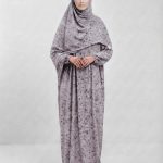 Lavender Bloom One-Piece Prayer Dress (Khimar with Attached Abaya)