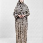 Sandstone Bloom One-Piece Prayer Dress (Khimar with Attached Abaya)